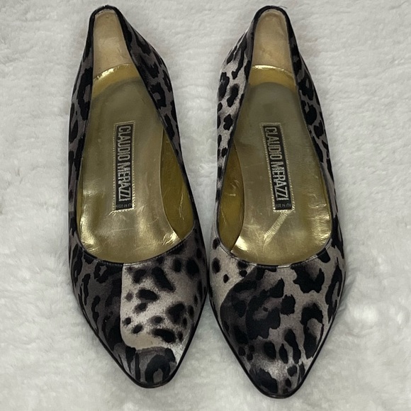 Vintage Claudio Merazzi 2 Tone Dalmatian Print Kitten Heel size 6 - Picture 12 of 12